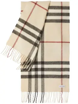 Burberry: Бежевый шарф 
