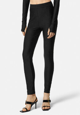 VERSACE JEANS COUTURE: Чёрные легинсы 