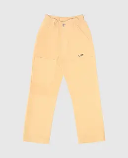 Off-White: Бежеві брюки 