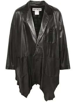 Issey Miyake Pre-Owned: Кожаное пальто 