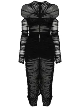 Mugler: Драпированное платье 