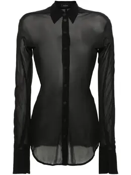 Mugler: Прозрачная рубашка 