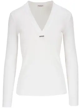 Brunello Cucinelli: Топ с v-образным вырезом 