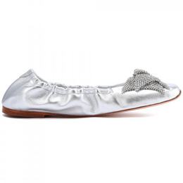 Casadei: Серебристые туфли 