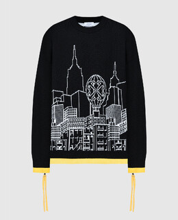 Off-White: Чёрный свитер 