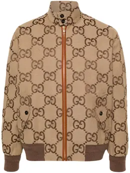 Gucci: Бежевая куртка  GG