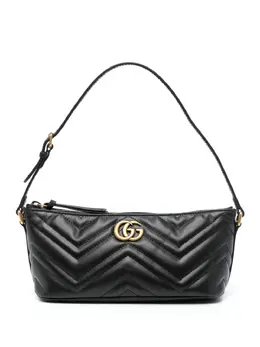 Gucci: Чёрная сумка  GG Marmont