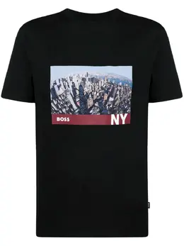 BOSS: Футболка с принтом 