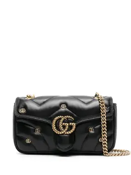 Gucci: Чёрная сумка  GG Marmont
