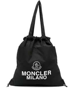 Moncler: Чёрная сумка-шоппер 
