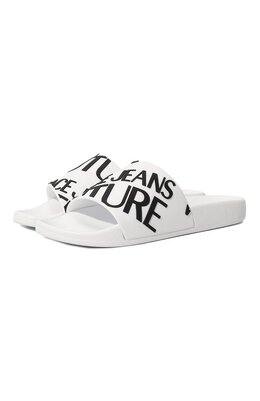 Versace Jeans Couture: Белые шлёпанцы 