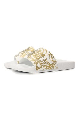 Versace Jeans Couture: Белые шлёпанцы 