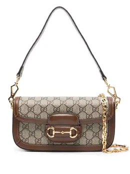 Gucci: Бежевая сумка  Horsebit 1955