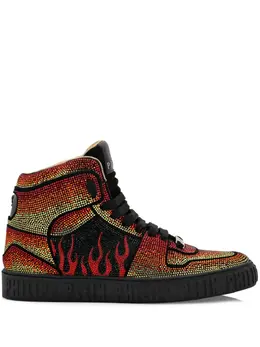 Philipp Plein: Чёрные кроссовки  Crystal