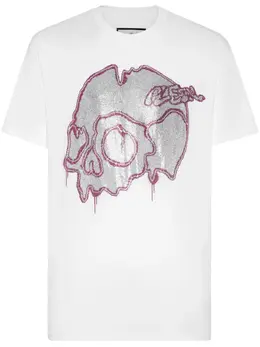Philipp Plein: Хлопковая футболка  Skull