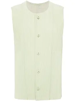 Homme Plissé Issey Miyake: Зелёный жилет 