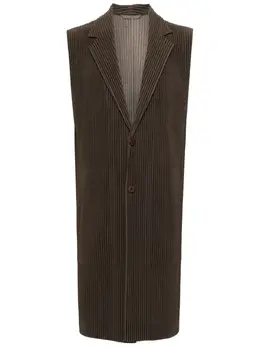 Homme Plissé Issey Miyake: Коричневый жилет 
