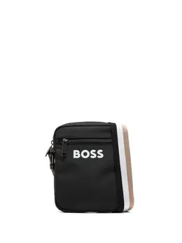 BOSS: Чёрная сумка через плечо 