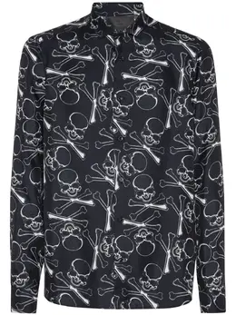 Philipp Plein: Шёлковая рубашка  Skull