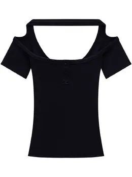 Courrèges: Чёрная футболка 