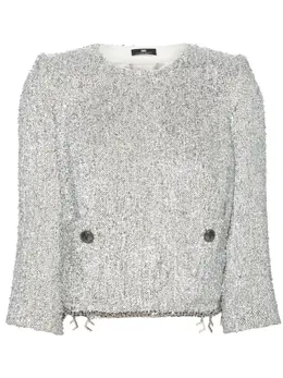 Elisabetta Franchi: Твидовая куртка 