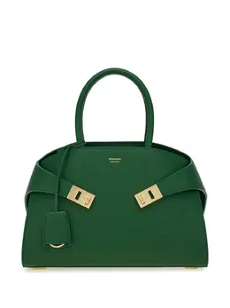 Ferragamo: Зелёная сумка-шоппер 