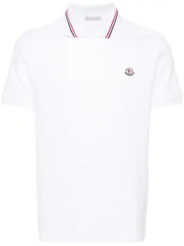 Moncler: Белое поло 
