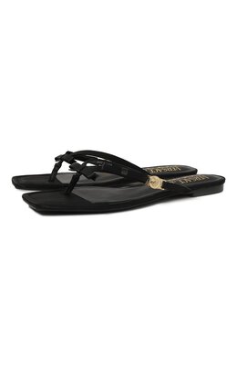 Versace Jeans Couture: Чёрные шлёпанцы 