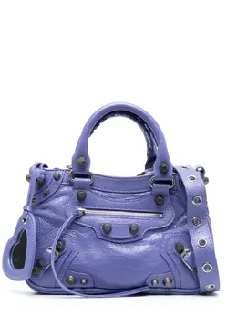 Balenciaga: Фиолетовая сумка-шоппер 