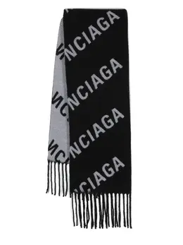 Balenciaga: Чёрный шарф 