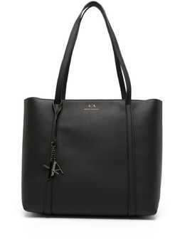 Armani Exchange: Чёрная сумка-шоппер 