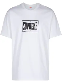 Supreme: Белая футболка  Warm Up