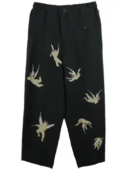 Yohji Yamamoto: Брюки с принтом 