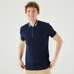 LACOSTE: Синее поло 
