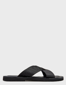 EMPORIO ARMANI: Чёрные шлёпанцы 