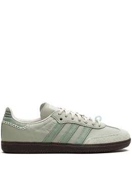 adidas: Зелёные кроссовки  Samba