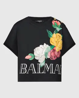 Balmain: Чёрная футболка 