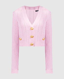 Balmain: Розовый кардиган 
