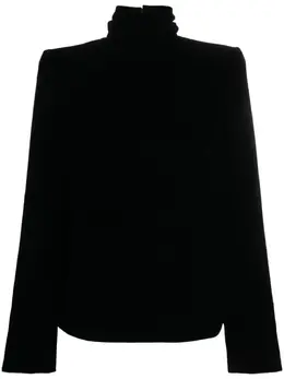 Saint Laurent: Бархатная блуза 