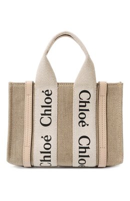 Chloé: Бежевая сумка  Woody Mini