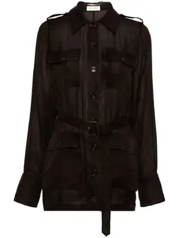 Saint Laurent: Платье из муслина 