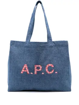 A.P.C.: Голубая сумка-шоппер  Diane