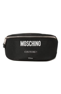 Moschino: Чёрная поясная сумка 