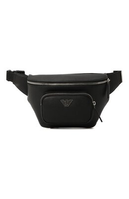 Emporio Armani: Чёрная поясная сумка 