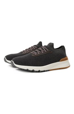 Brunello Cucinelli: Серые кроссовки 
