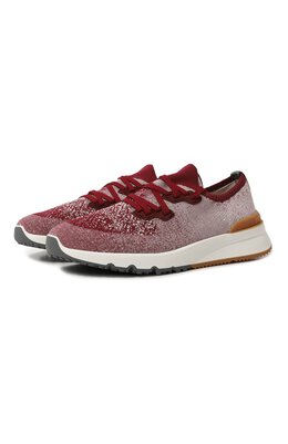 Brunello Cucinelli: Бордовые кроссовки 
