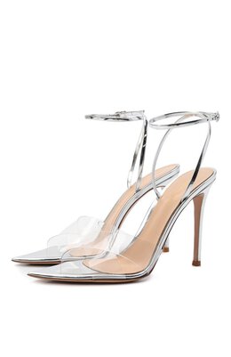Gianvito Rossi: Серебристые босоножки  Stark