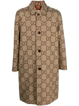Gucci: Однобортное пальто  GG