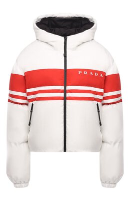 Prada Linea Rossa: Пуховик с капюшоном 