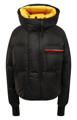 Prada: Чёрный пуховик 